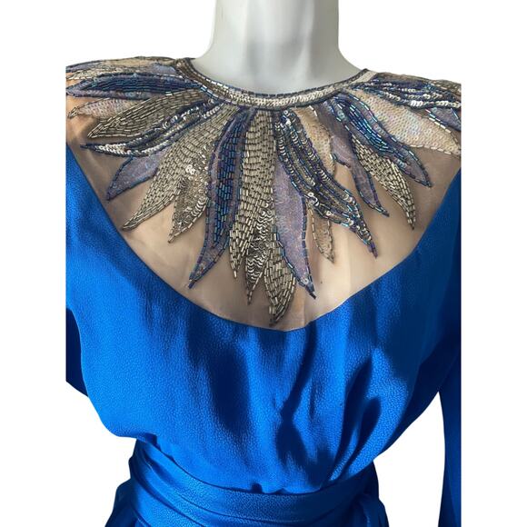 Francesca Of Damon For Starington Silk‎ Beaded Dress - Picture 3 of 6